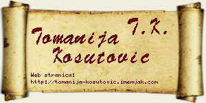 Tomanija Košutović vizit kartica